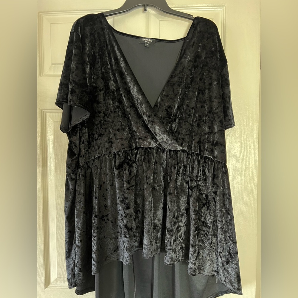Velour Black Blouse